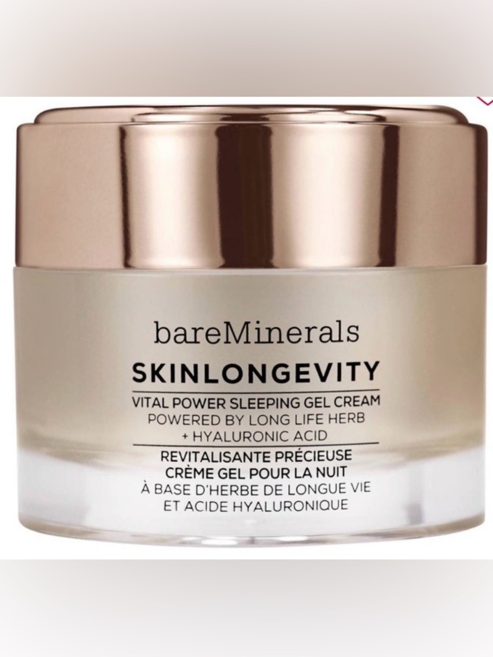 bareMinerals Skinlongevity Vital Power Sleeping Gel Cream - Rose Gold & White